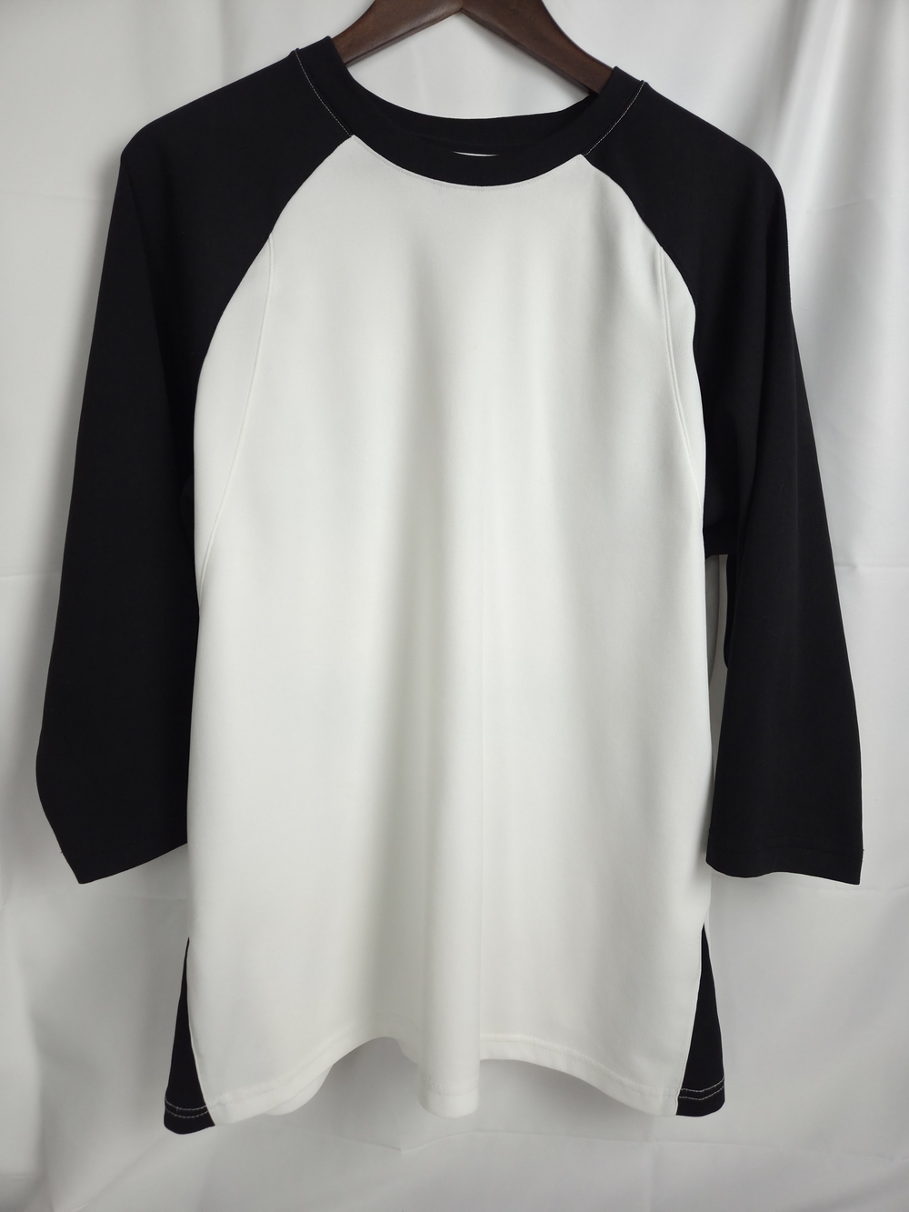 Men's Black & White Long Sleeve Raglan Tee